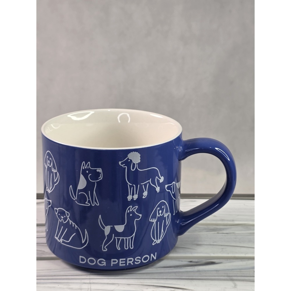 Parker Lane Dog Person, Blue White Inside Dogs Breeds Tea Coffee Mug 16 oz (274) - Picture 2 of 5